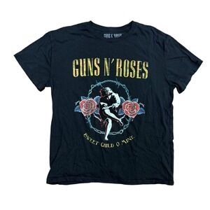 Guns N Roses Sweet Child O Mine Black Graphic T-Shirt Mens XL Cotton Tee